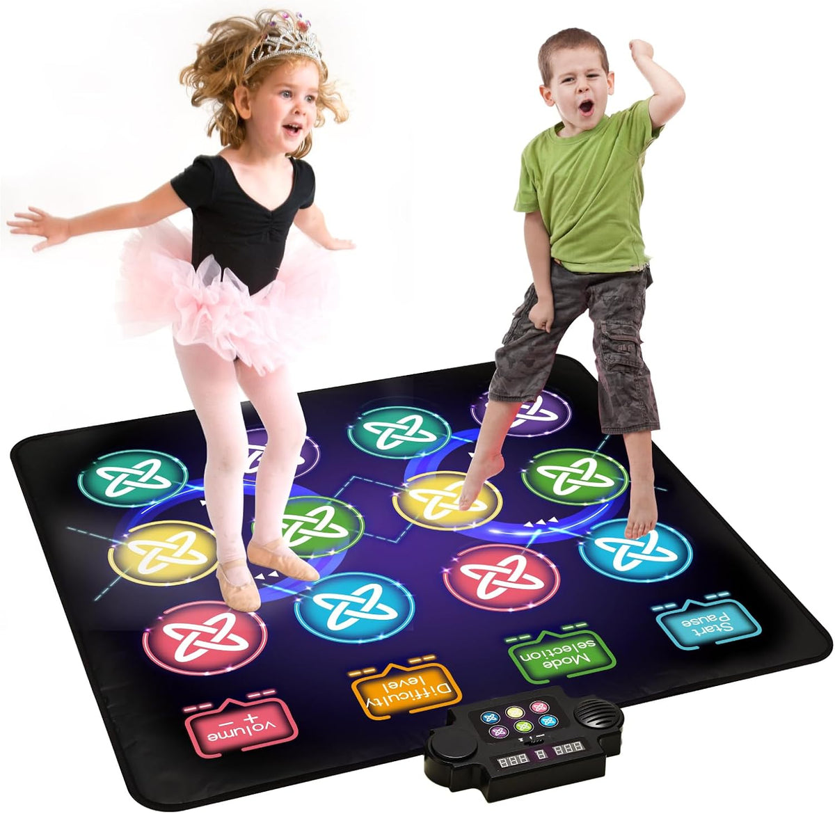 Gleamkid Dance Mat Toys for Kids: LED Light-Up 12-Button Electric - Battery 12 Button
