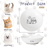 2pcs Wide Shallow Cat Bowls - Funny - image 3