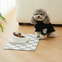 Checkered Dog Feeding Mat - 24"L x 16"W / Grey - image 2