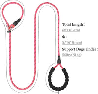 Slip Lead for Dogs, No Pull Training Leash, Padded Handle – Essentials for Dogs - S-5/16"x6'(0-50lbs) / Pink - image 2