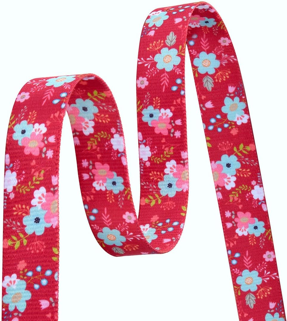 Mihqy Dog Collar for Medium Dogs, Fashion Design, M - L (Neck 14.9-24.8", Width 1") / Z-Red Floral - image 2