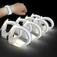 M.best 8pcs LED Light Up Bracelets Glow Flashing Wristbands Glow - 8pcs White