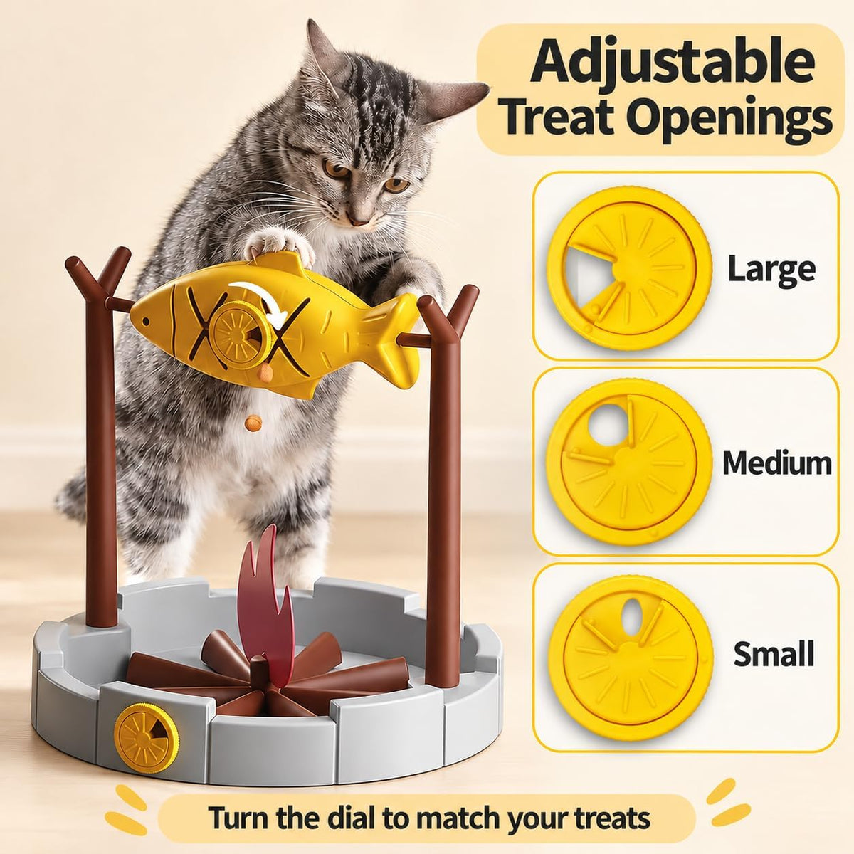 PetPals Cat Slow Feeder Treat Dispenser Interactive Cat Puzzle Fish - image 3