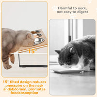 Elevated Cat Bowls with 3 Stainless Steel - S - image 2