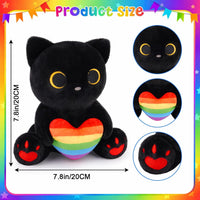 MUFEIRUO Halloween black cat plush holding pumpkin bag, wearing orange witch hat - view 26