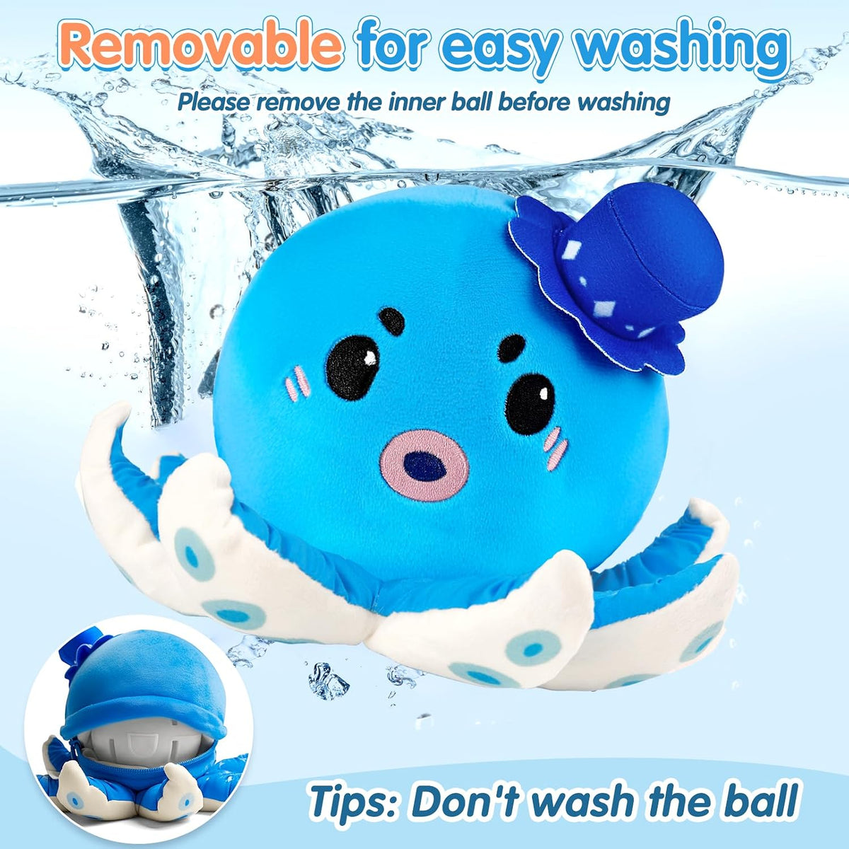 Interactive Crawling Crab Baby Toy - Octopus-blue - image 4