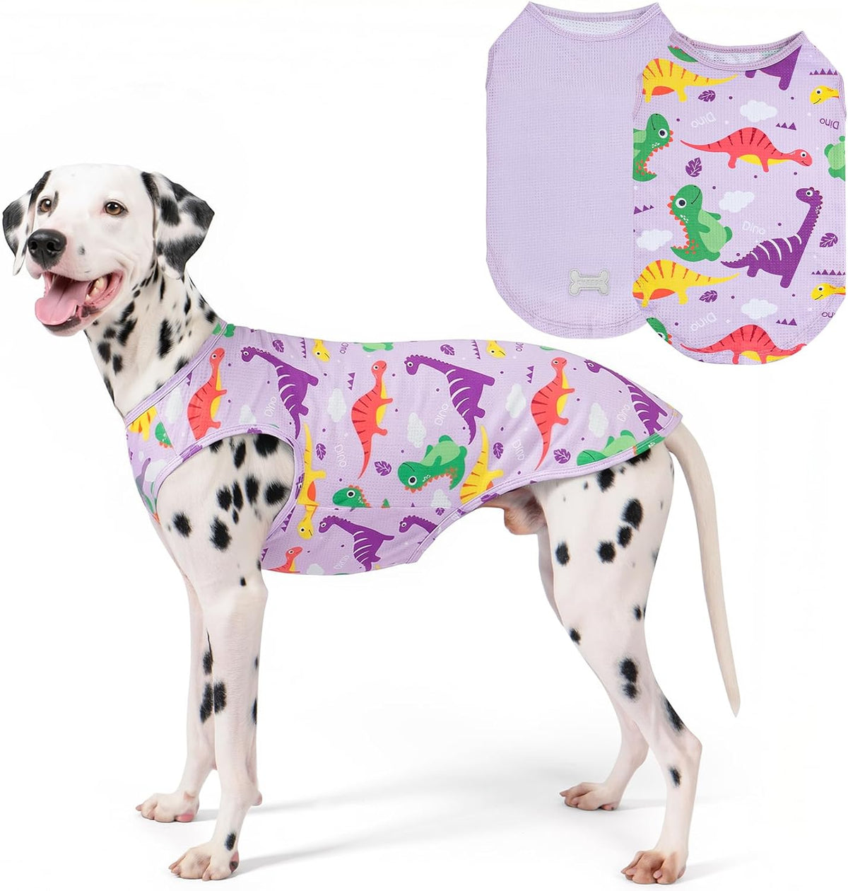KYEESE 2Pack Dog Shirts for Medium Large Dogs Breathable Mesh Tank Top – Essentials for Dogs - XX-Large (40-55lbs) / 3# 2Pack (Dinosaur+Purple)
