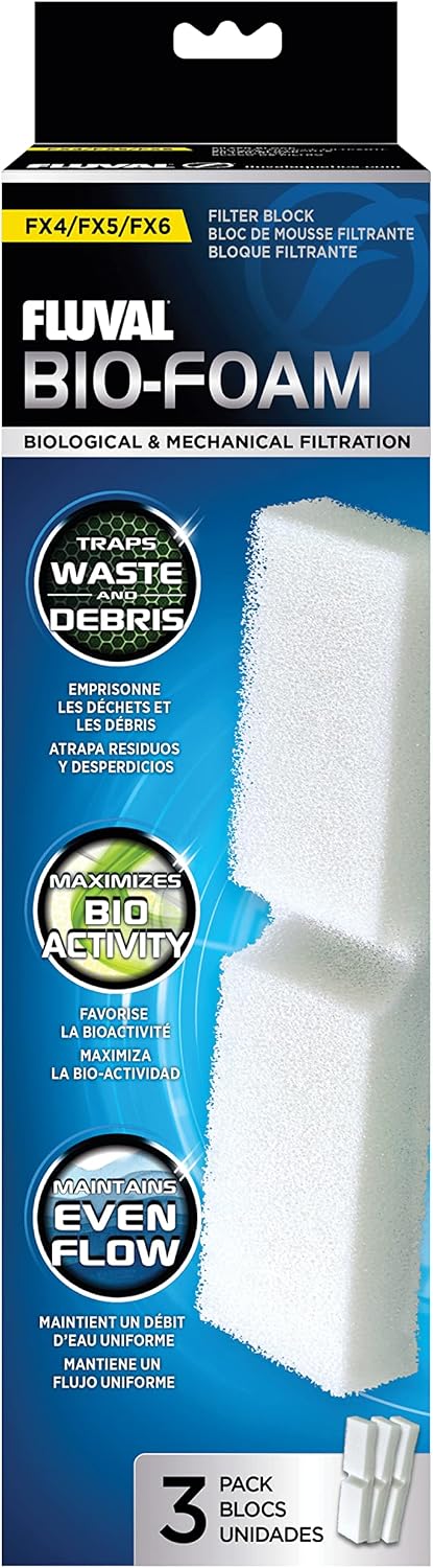 Fluval FX4/FX5/FX6 Bio-Foam, Replacement Aquarium Filter Media - FX5 (3 Pack) / Foam Pads
