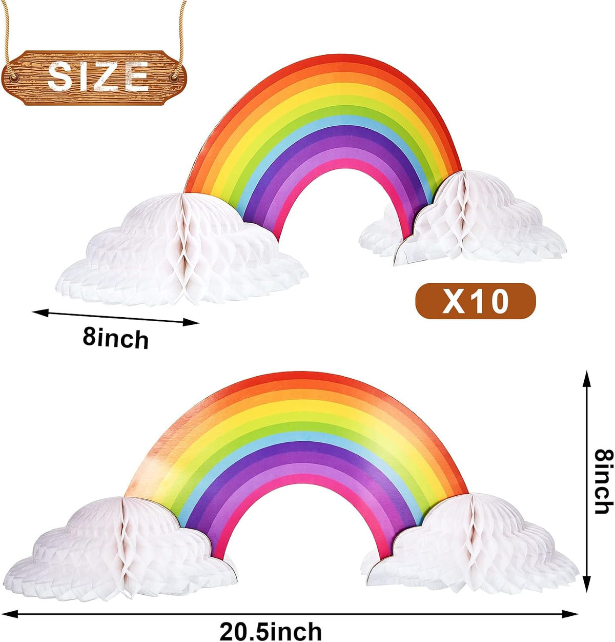WILLBOND 2 Pieces Rainbow Table Decorations Centerpiece with Clouds – Fun for Kids & Family - 10 - image 2