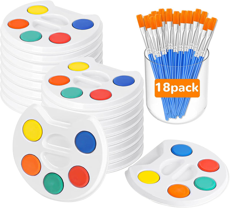 FUMILE mini watercolor paint sets for kids, individually packaged with 5 colors and a brush
