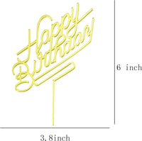 Black acrylic Happy Birthday cake topper on a frosted birthday cake - view 13
