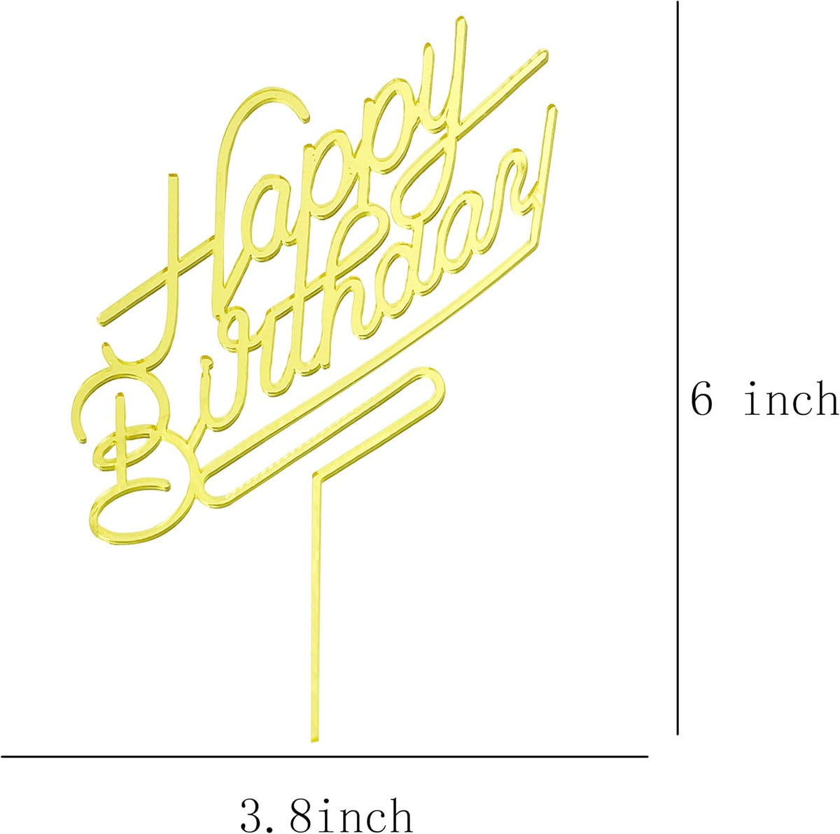 Black acrylic Happy Birthday cake topper on a frosted birthday cake - view 13
