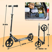 TENBOOM folding kick scooter with 8 inch wheels, rear brake and adjustable handlebar - view 4