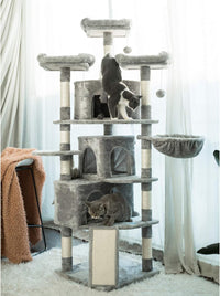 Hey-brother Cat Tree Tower with Multi-Level Large Condo - Light Gray - image 4