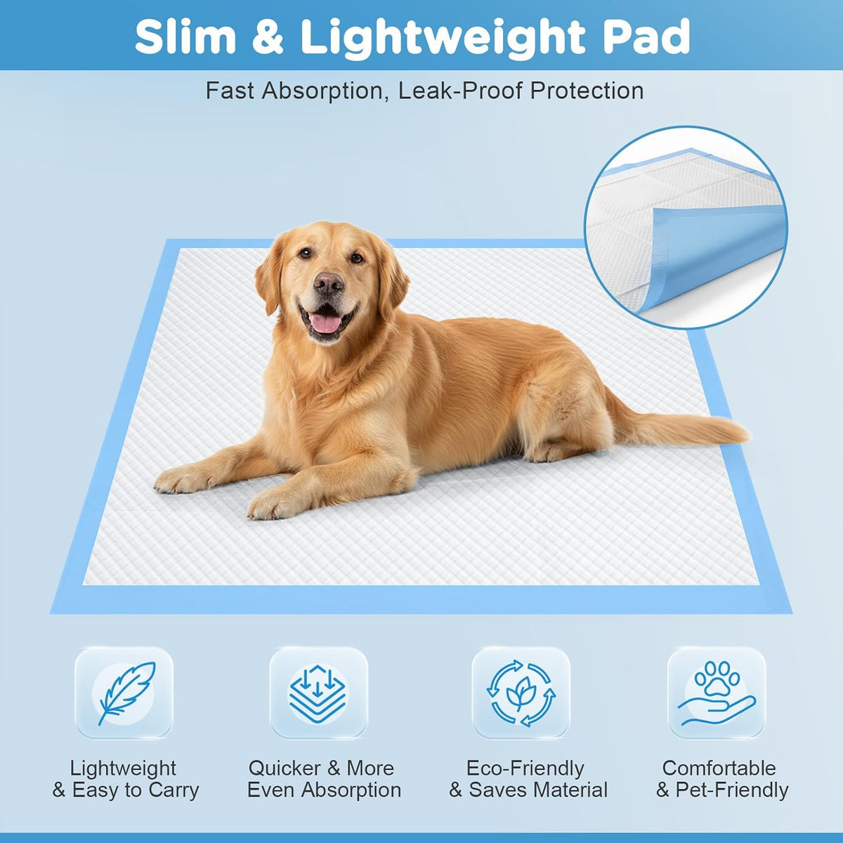 Enormous 37"x 54" Dog Training Potty Pads - 36"x36" Blue(45counts) - image 4