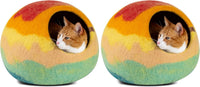 Cat Cave, New Zealand Wool Bed for Indoor Cats - Tucson Sunset / Medium (Pack of 2)