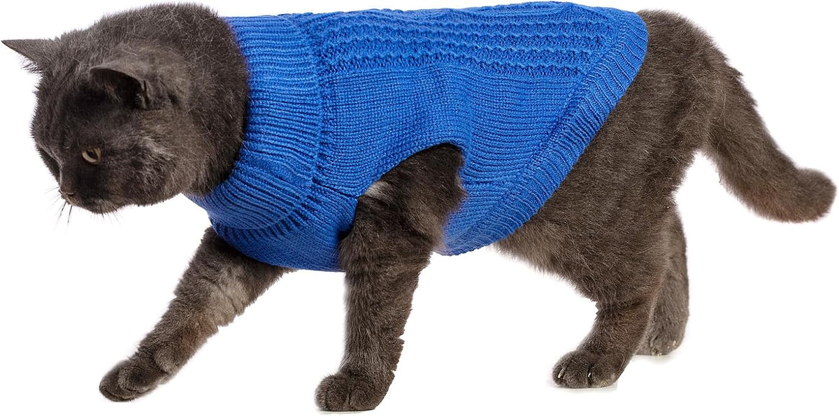 Cat Sweater Stretchy, 19 Colors, 6 Sizes - Dark Blue / X-Small / Vest - image 4