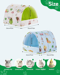 2 Pack Hamster Hideout Bed - Beige+Blue / 9.4*9.4in - image 2