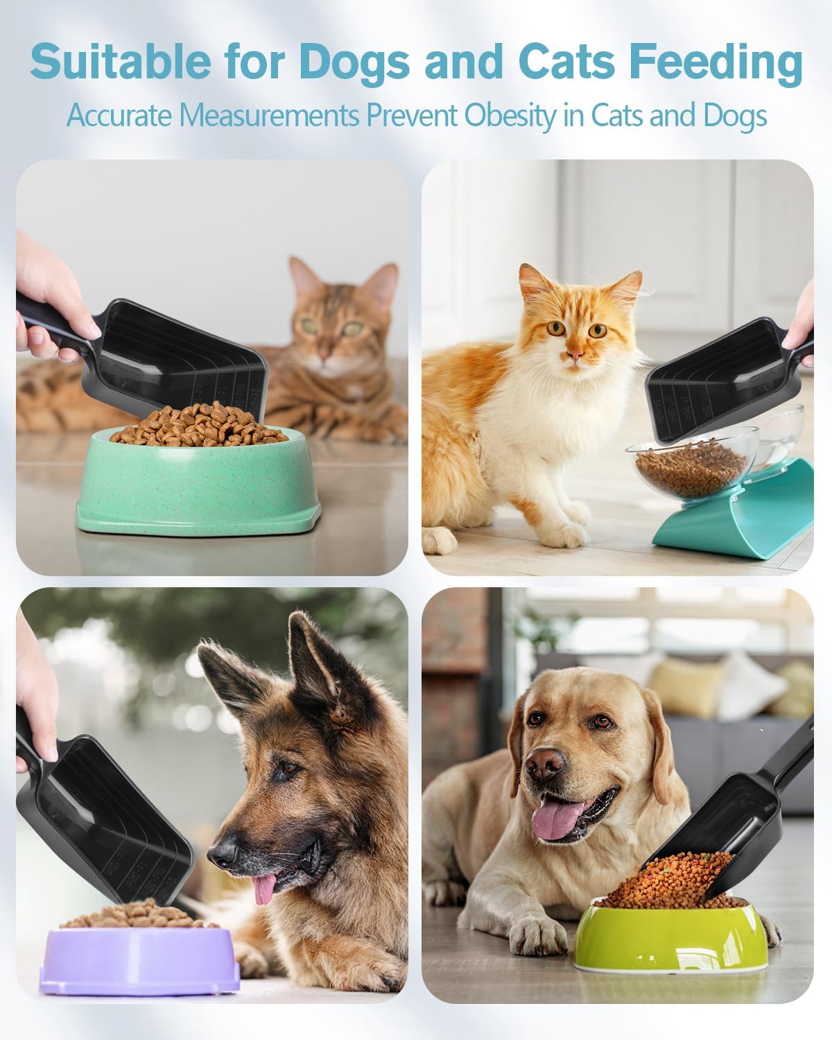 2 Cup Dog Food Scoop, Plastic Pet Food Scoop with Measuring Lines for Accurate Pet Food - Black - image 4