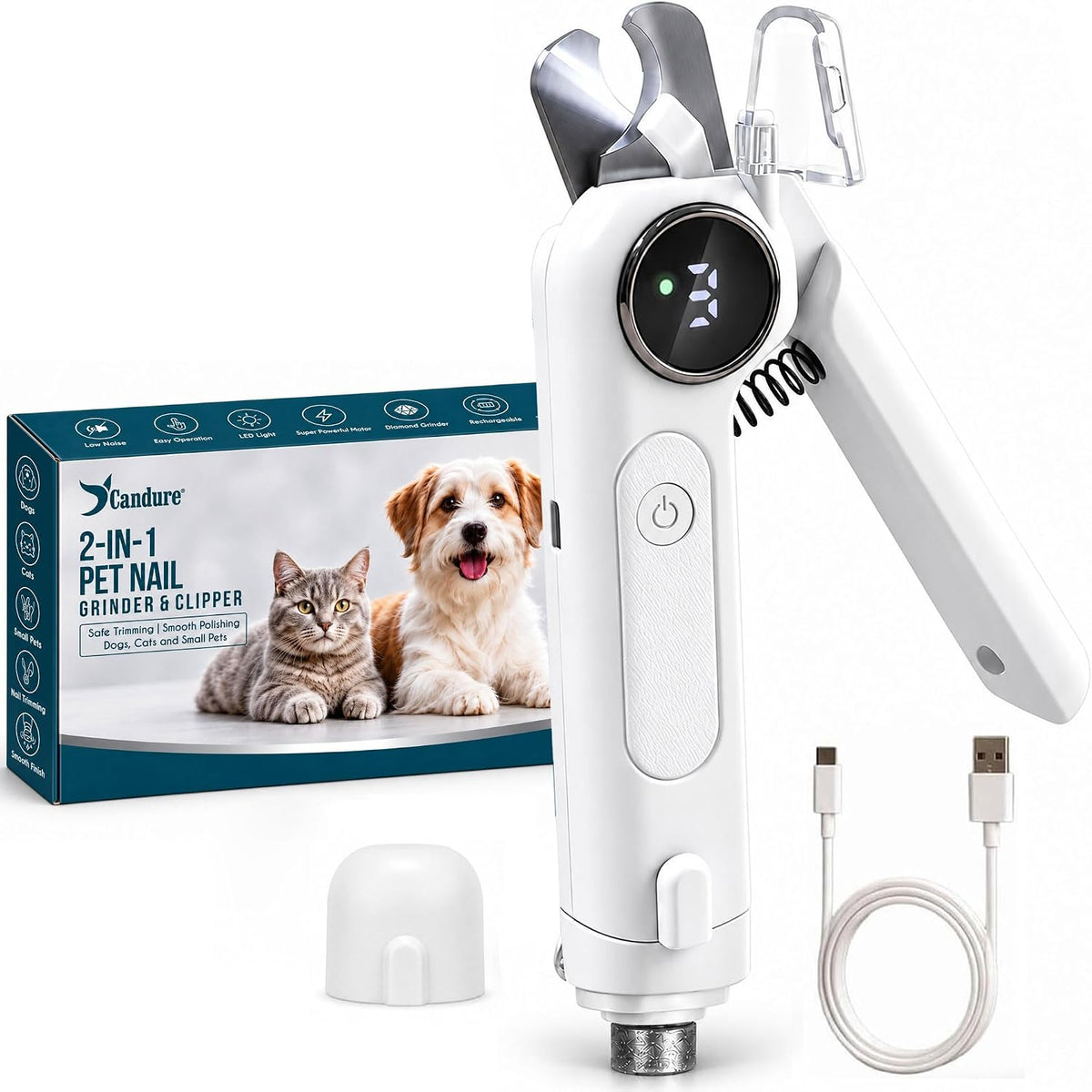 Candure Pet Nail Clippers - White / Large to Medium pets
