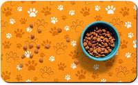 Dog Food Mat, Absorbent Water Bowl Mats Cat Pet Feeding Placemats Pink 20 * 12 inch – Essentials for Dogs - Orange / 20"L x 12"W