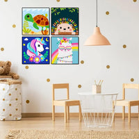 CarlonLin framed paint by number for kids, 4 pack of 8x8 inch canvas kits - view 7