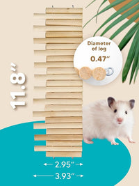 2PCS Wooden Hamster Fence, Bridge Cage Decor, Wooden Hamster Accessory 11.8in（3.93in High）