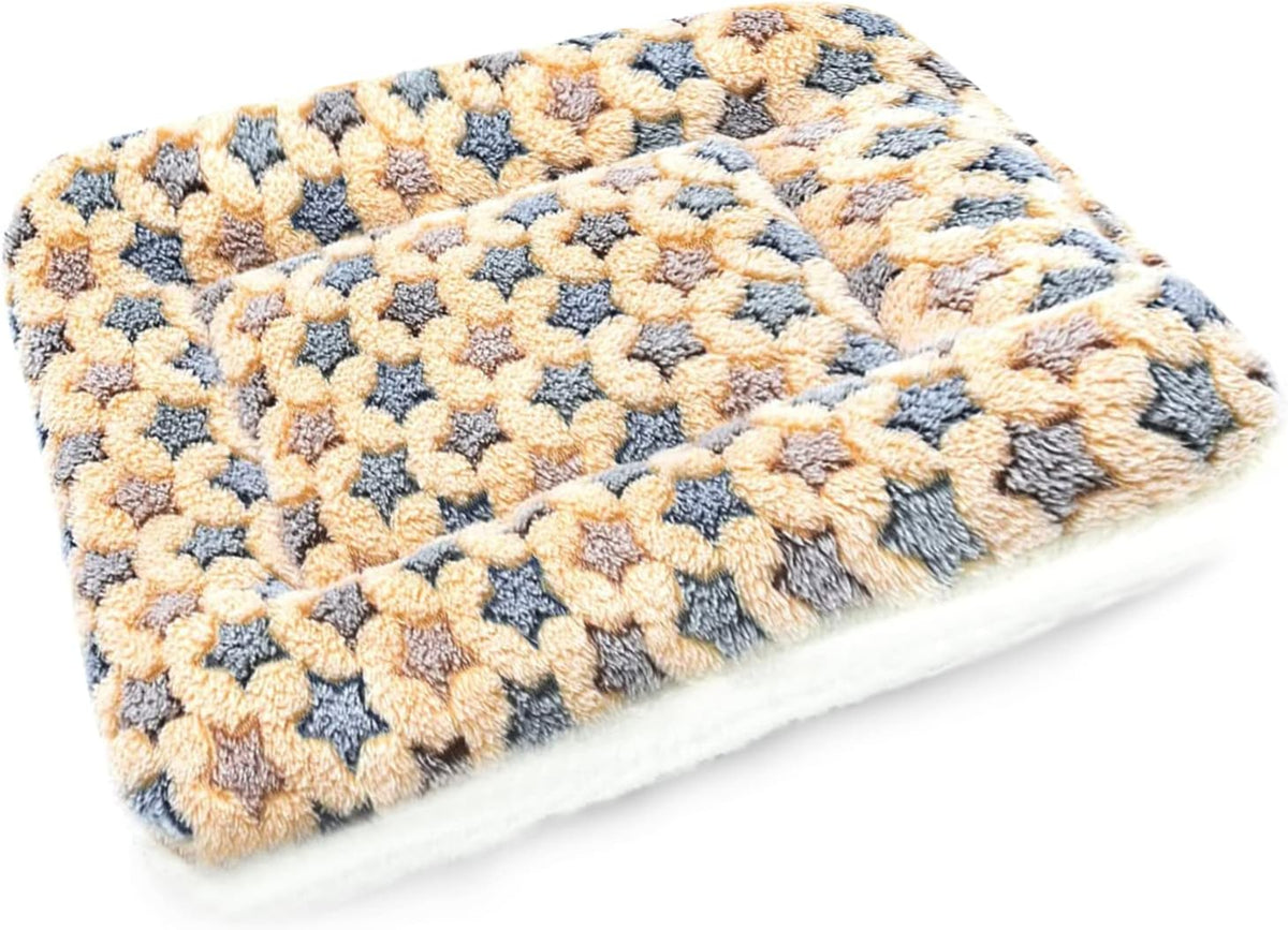 Small Animal Bed Mat, Soft & Warm, Suitable for Guinea Pig - X-Large(13.3''x9.4'') / Star Brown