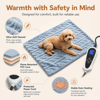 Large Dog Heating Pad 34×21in Obtained MET&UL Dual Certification-Gray – Essentials for Dogs - Grayish blue / 32x20 in - image 4