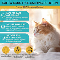 Cat Calming Diffuser Refills - 6 Pack Cat Pheromones Calming Diffuser for Cat Anxiety Relief, Cat Pheromone Diffuser, 180 Days Pheromone Diffuser to Calm Cats, Fits All Common Diffuser Heads