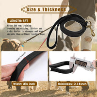 Leather Dog Leash 6ft x 3/4 inch - 5FT*3/4in / Black - image 4