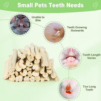 2.7lb Sweet Bamboo Sticks for Rabbits Chew Sticks Toys Guinea Pig Hamster Chinchilla Molar Treats Snacks, Natural Teeth Grinding Toys