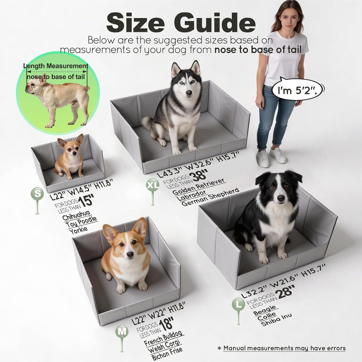 HQ4US 4LEGS Dog Litter Box Indoor High Walls - Grey / X-Large for Dog＜ 38" Length - image 3