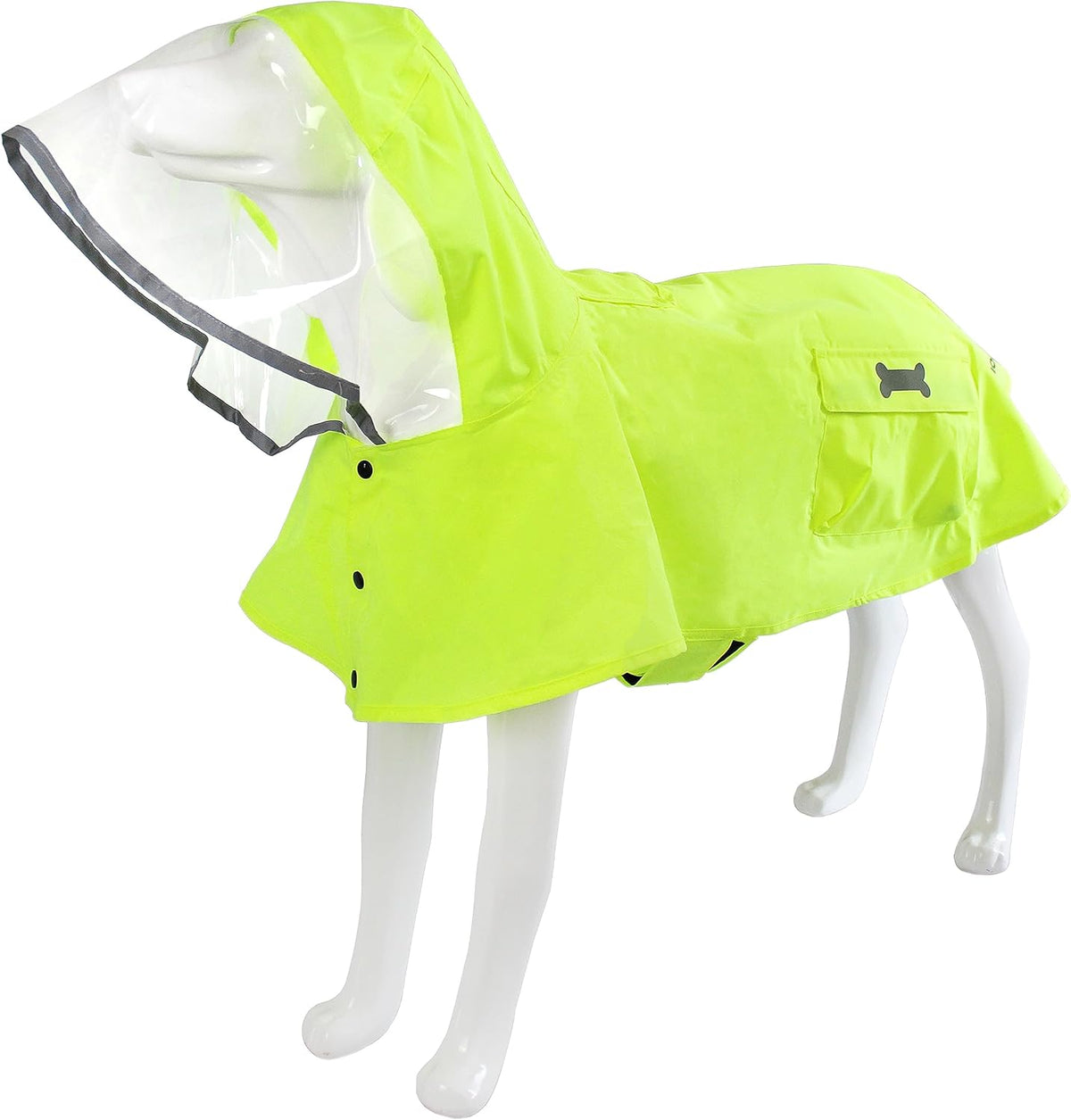 MAMORE Dog Raincoat Waterproof Reflective Adjustable Pet Rain Jacket - Medium: 13-22lbs / Fluorescent Green