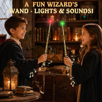 Light Up Magic Wizard Wand with Sounds & 4 Color Lights Illuminating - Golden - image 4