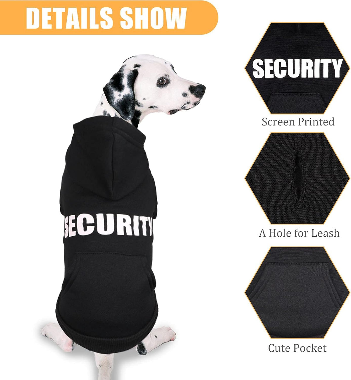Security Dog Sweater Soft Brushed Fleece Clothes Hoodie Sweatshirt - XX-Large - image 4