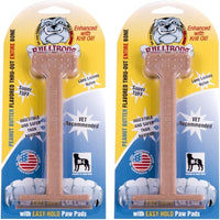Bullibone Nylon Dog Chew Toy for Aggressive Chewers - Peanut Butter / Large - 2 Pack
