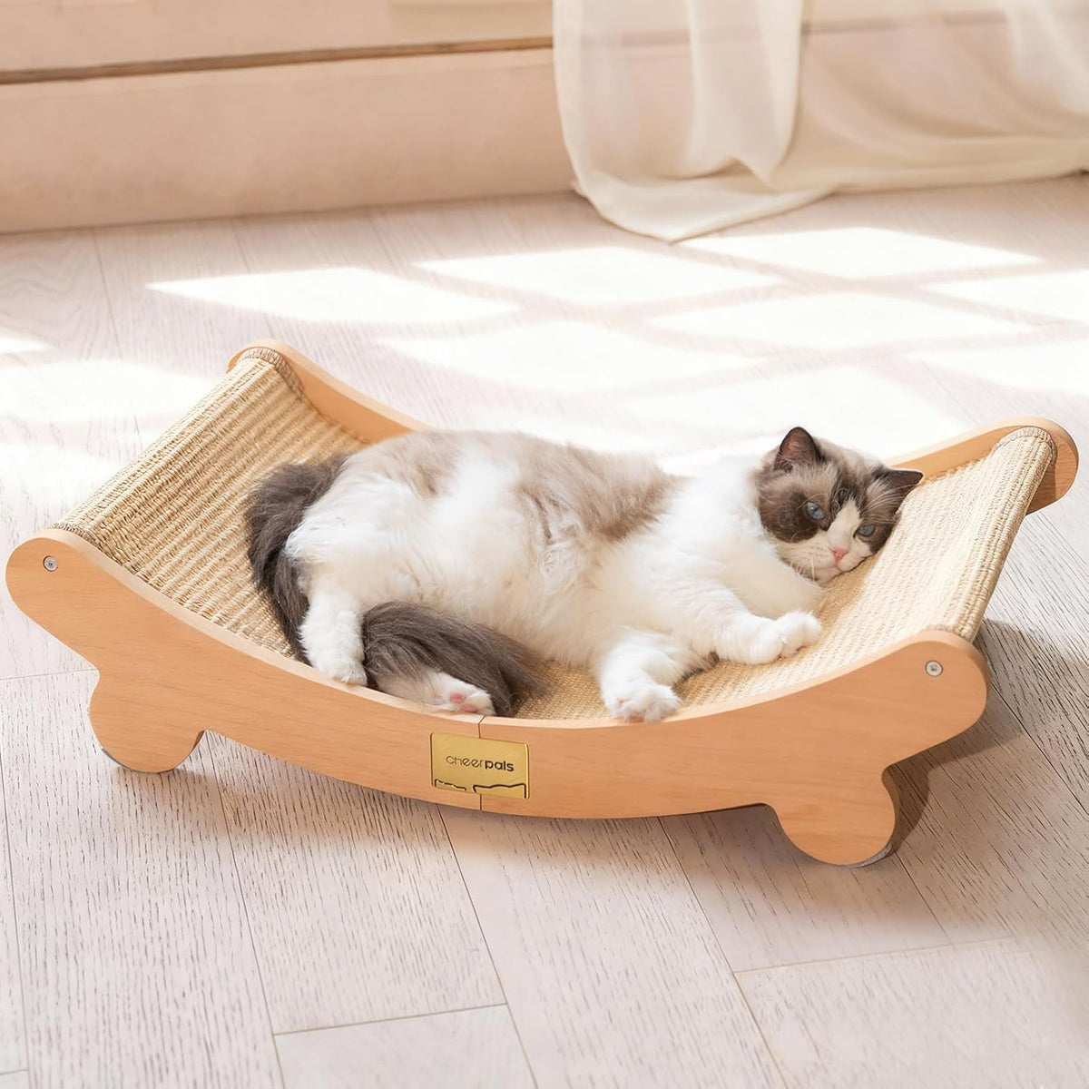 Sisal Cat Scratcher Bed Indoor Wooden Cat Furniture – Essentials for Cats - Standard