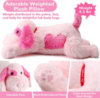 meowtastic Dog Weighted Stuffed Animals, Plush Pillow for Kids – Fun for Kids & Family - Pink Dog / Medium / Dog - image 4