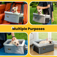 Conlun Dog Car Seat Booster, Steel Frame Anti-Collapse - Grey / 1 Pack-Small Dogs under 20lbs - image 4