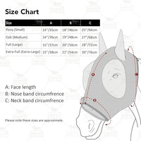 Harrison Howard Super Comfort Stretchy Fly Mask Large Eye Space with UV Protection Soft on Skin with Breathability Geo Feather S