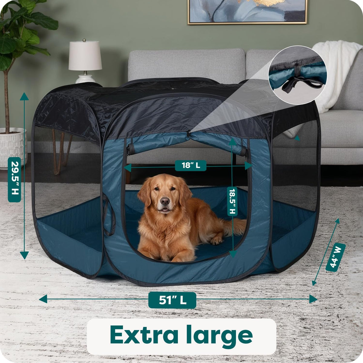 FurHaven Soft-Sided Dog & Cat Playpen - Sailor Blue / Extra Large - image 3