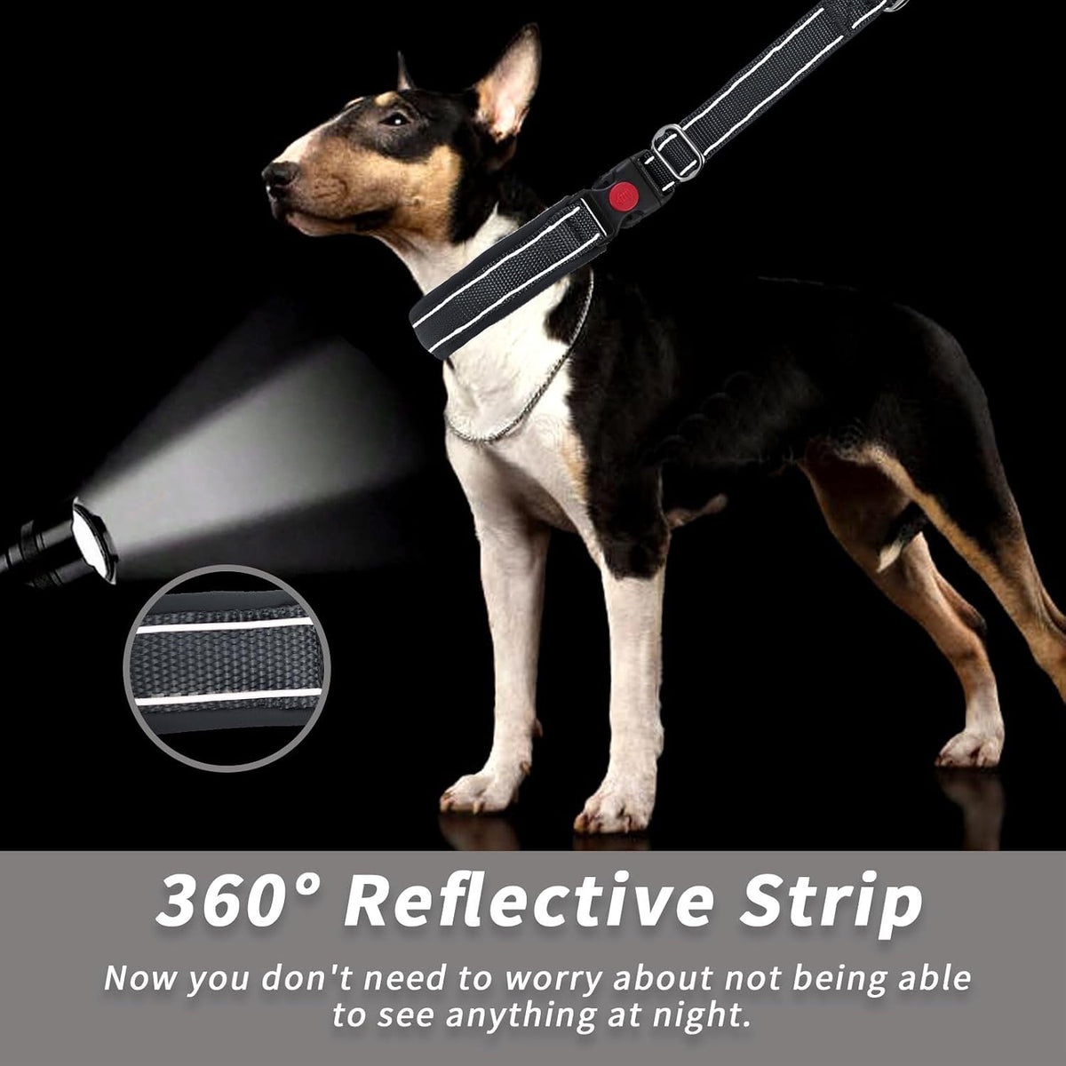 Martingale No Pull Dog Collar for Large Medium Small Dogs - S (11"-15" Neck, 1" Wide) / Black Black - image 2
