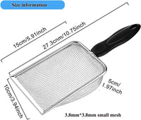 Cat Litter Scoop, Stainless Steel Cats Sturdy Mesh Scooper Kitty Metal Scooper Long Handle Scooper - 3.8mm Cat Litter Scoop - image 3
