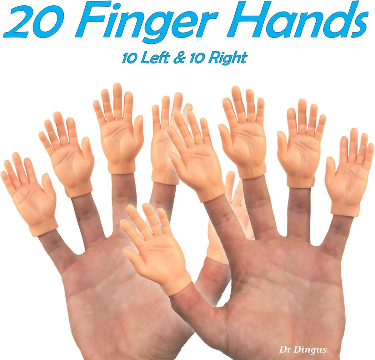 DR DINGUS Finger Hands Funny Gag Prank Gift – Fun for Kids & Family - 20 Hands (Zip Bag) - image 2