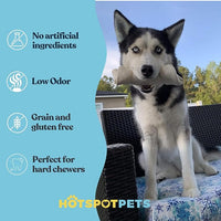 hotspot pets 8-9 Inch Large Rawhide Dog Chew Bones - (20 Pack) Made from Grass Fed Cows - Great for Dental & Oral Care for Aggressive Chewers Large Dogs