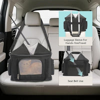 2-in-1 Stylish Dog Purse Carrier Soft-Sided Carriers Travel Tote Bag for Small Dogs Cats, Fashion Foldable Pet Bag for Puppies Small Animals with Pockets (Black, 16.2" x 11.4" x 13")