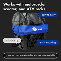 BiKASE Durable Dog Bike Basket & Carrier, Rear Mount Pet Basket for Bikes with Super Comfort Mat and Cover, Ideal for Small Dogs and Cats up to 12 lbs