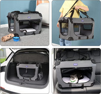 Portable Collapsible Dog Crate - Gray / 24.0"L x 17.0"W x 17.0"H - image 4