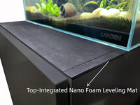 LANDEN Aquarium Wooden Stand and Cabinet for up to 16 Gal Tank, Fish Reptile Sea Salt WaterTank Stand, Nano Foam Leveling Mat Included, W23.6xD11.8xH31.5 in, Wooden Matte Black Painted(Stand Only)
